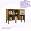 Ver imagem 5 de Balcão de Cozinha Athenas 110cm com 3 Portas 2 Gavetas Mobilihouse