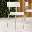 Ver imagem 2 de Kit 06 Cadeiras Decorativas Estofada Sala Jantar Barcelona Arena L02 Facto Branco - Lyam