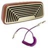 Caixa Som Retrô Vintage Marrom Bluetooth + Cabo P2 Roxo - 1
