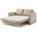 Ver imagem 3 de Sofá Cama Casal 2 Lugares com Colchão 150cm em Veludo - Bege