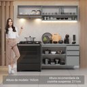 Ver imagem 5 de Armário de Cozinha Compacta Suspenso 200cm Nice Madesa 12 Cinza