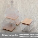 Ver imagem 4 de Kit 12 Protetor de Pé Cadeira Retangular Pezinho Silicone
