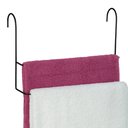 Ver imagem 1 de Porta Toalha Duplo Toalheiro Preto Suporte para Box Sem Furo