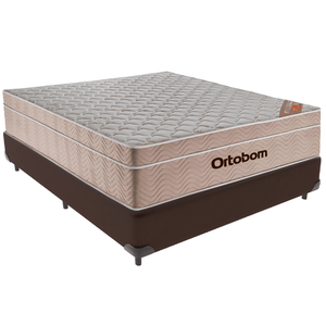 Cama Box e Colchão Airtech Springpocket Molas Ensacadas Casal Ortobom: Marrom
