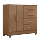 Ver imagem 1 de Cômoda Sapateira para Quarto 2 Portas 4 Gavetas Lisa Carvalho Oak