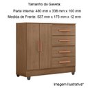 Ver imagem 6 de Cômoda Sapateira para Quarto 2 Portas 4 Gavetas Lisa Carvalho Oak