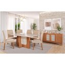 Ver imagem 2 de Conjunto de Mesa de Jantar Tampo de Vidro Off White Louise 1,60 com e 6 Cadeiras Fernanda Cinamomo/