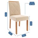 Ver mais imagens de Conjunto de Mesa de Jantar Tampo de Vidro Off White Louise 1,60 com e 6 Cadeiras Fernanda Cinamomo/