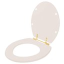 Ver imagem 2 de Assento Sanitário Convencional Oval Amendoa para Vaso Ideal Standard com Ferragem Dourada