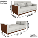 Ver imagem 3 de Sofa Cama 2 Lugares 203 Cm Esther Boucle Natural Corino Whisk Milani Store