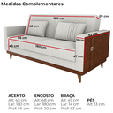 Ver imagem 4 de Sofa Cama 2 Lugares 203 Cm Esther Boucle Natural Corino Whisk Milani Store