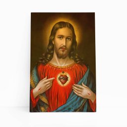Quadro Sagrado Coração de Jesus Cristo Canvas 60x40cm - 1