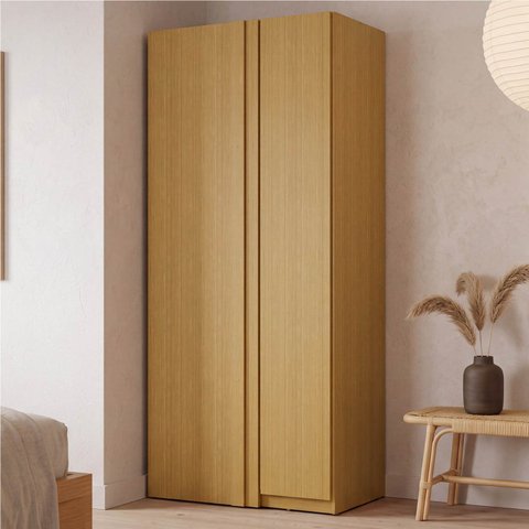 Guarda Roupa Planejado Canto Linear Porta Lisa Samambaia CabeCasa MadeiraOriginals Marrom/Carvalho