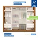 Ver imagem 5 de Guarda Roupa Casal 4 Portas 4 Gavetas Milano Minastex Carvalho