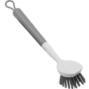 Escova de Limpeza Multiuso ou Cerdas Macias e Cabo de Silicone com Raspador Flow Cinza