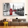 Quadro Torre Londres Vermelho e Branco - Tela Única - 150 x 100 cm - Preta - 1