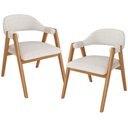 Ver imagem 1 de Kit 02 Cadeiras de Jantar e Estar Living Estofada Nadja L02 Bouclê Cru - Lyam Decor