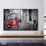 Quadro Rua Moto Lambreta Vermelha - Tela Única - 90 x 60 cm - Branca - 1