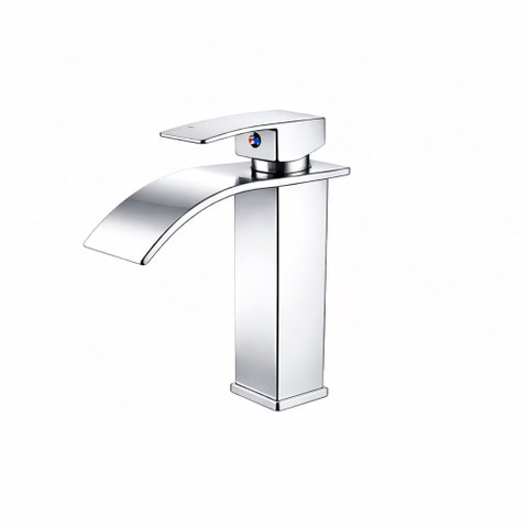 Torneira de Banheiro Lavatório com Misturador Monocomando de Bancada Luxo Inox Prata Brinovar