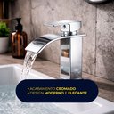Ver mais imagens de Torneira de Banheiro Lavatório com Misturador Monocomando de Bancada Luxo Inox Prata Brinovar