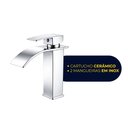 Ver imagem 5 de Torneira de Banheiro Lavatório com Misturador Monocomando de Bancada Luxo Inox Prata Brinovar