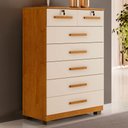 Ver imagem 1 de Cômoda Realce 7 Gavetas Cinamomo/off White - Panorama Móveis