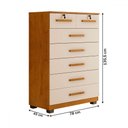Ver imagem 3 de Cômoda Realce 7 Gavetas Cinamomo/off White - Panorama Móveis