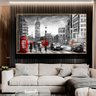 Quadro Londres Vermelho e Preto Horizontal - Tela Única - 90 x 60 cm - Chassi - 1
