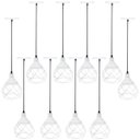 Ver imagem 1 de 10 Pendentes Aramado Esfera Balonê Branco Lustre Luminária Teto Regulável Sala Cozinha Industrial Ag
