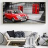 Quadro Ruas de Londres Carro Vintage- Tela Única - 150 x 100 cm - Branca - 1