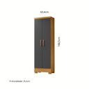 Ver imagem 3 de Armário de Lavanderia Multiuso com 2 Portas 60,4cm Multimóveis CR30065 Madeirado/Cinza