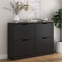 Ver imagem 2 de Sapateira Preta Horizontal Basculante Madeira 24 Pares Basil Idimex