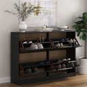 Ver imagem 6 de Sapateira Preta Horizontal Basculante Madeira 24 Pares Basil Idimex