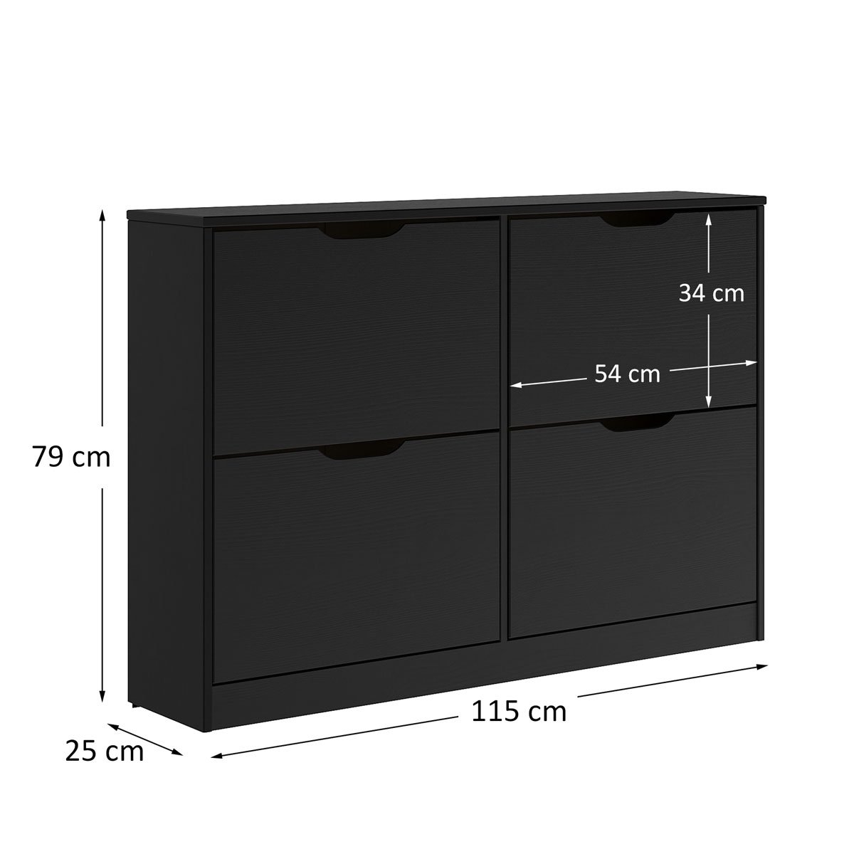 Sapateira Preta Horizontal Basculante Madeira 24 Pares Basil - 4