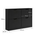 Ver imagem 4 de Sapateira Preta Horizontal Basculante Madeira 24 Pares Basil Idimex