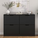 Ver imagem 1 de Sapateira Preta Horizontal Basculante Madeira 24 Pares Basil Idimex