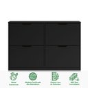 Ver imagem 3 de Sapateira Preta Horizontal Basculante Madeira 24 Pares Basil Idimex