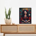 Ver imagem 1 de Quadro Cigana Rosa Vermelha - Vidente 33x24cm:madeira Preta