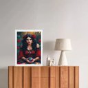 Ver imagem 2 de Quadro Cigana Rosa Vermelha - Vidente 33x24cm:madeira Preta