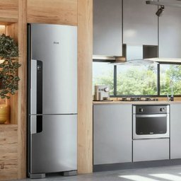 Refrigerador Consul 397 Litros Frost Free Duplex Evox Inox com Freezer Embaixo Cre44bk - 220 Volts - 8