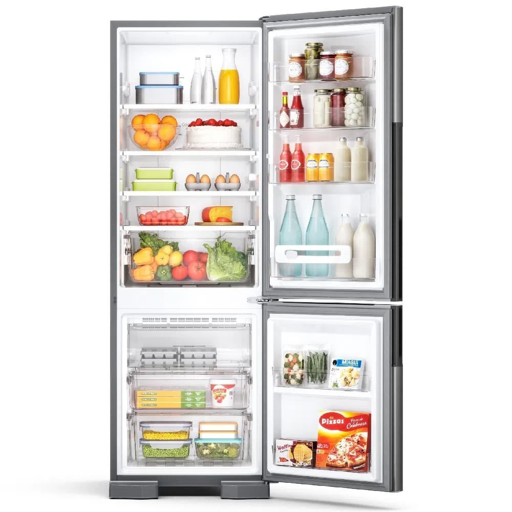 Refrigerador Consul 397 Litros Frost Free Duplex Evox Inox com Freezer Embaixo Cre44bk - 220 Volts - 4