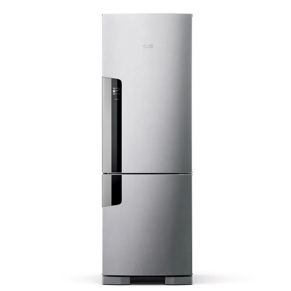 Refrigerador Consul 397 Litros Frost Free Duplex Evox Inox com Freezer Embaixo Cre44bk - 220 Volts
