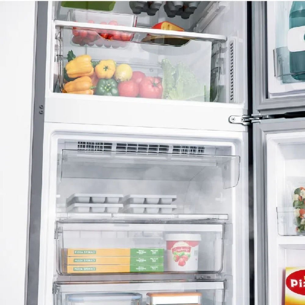 Refrigerador Consul 397 Litros Frost Free Duplex Evox Inox com Freezer Embaixo Cre44bk - 220 Volts - 5