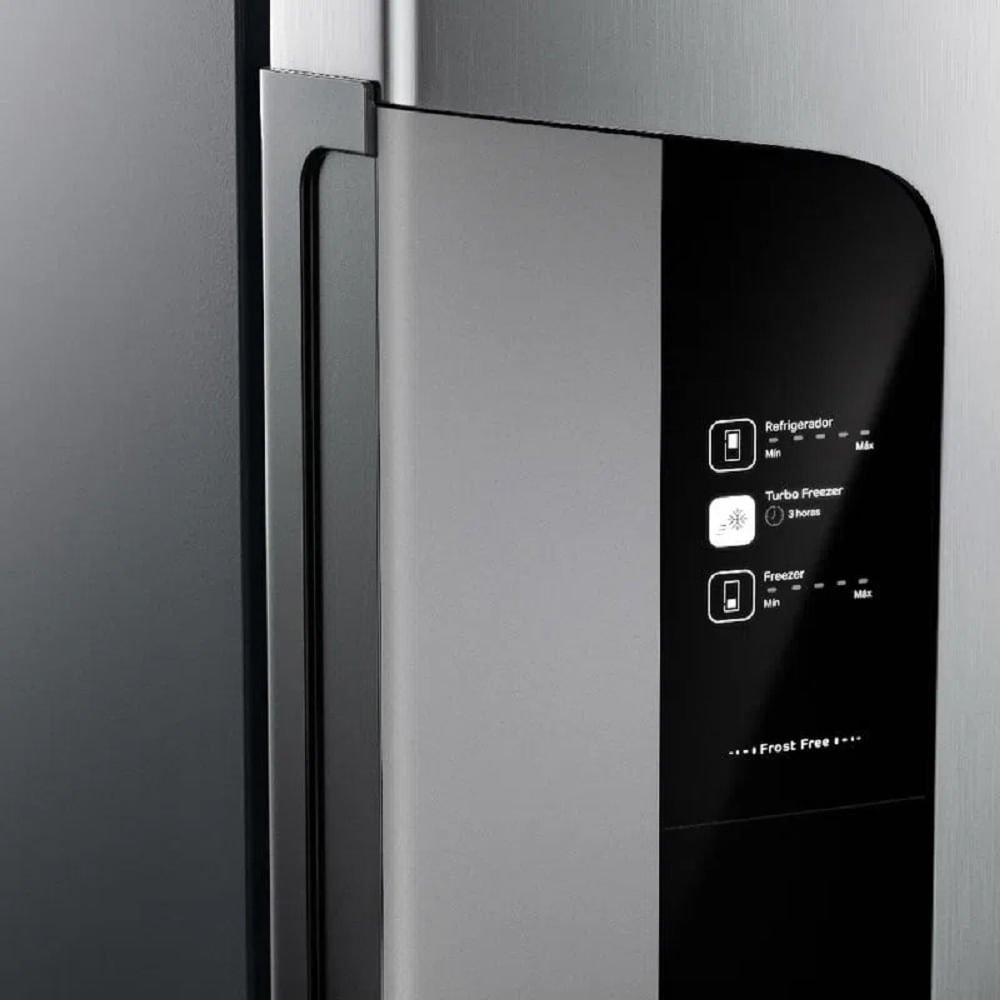 Refrigerador Consul 397 Litros Frost Free Duplex Evox Inox com Freezer Embaixo Cre44bk - 220 Volts - 6