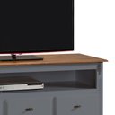 Ver imagem 3 de Rack para Sala com Pés Luis Xv 60501 Linz Móveis 3 Gavetas e Nicho - Cinza/imbuia Glazer