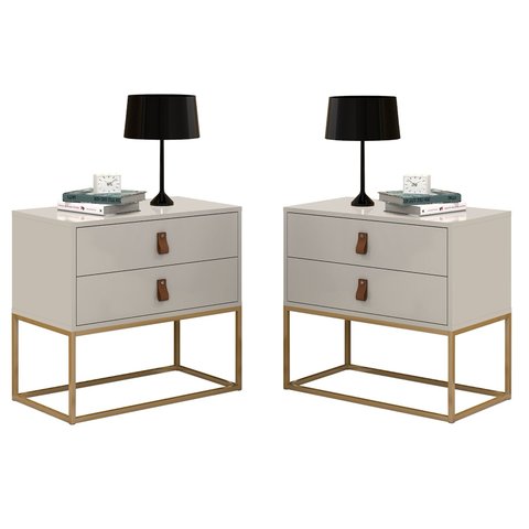 Móveis de Quarto 2 Mesas de Cabeceira Unic Offwhite