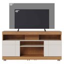 Ver imagem 2 de Rack Bancada para TV até 47" 2 Portas Tayara Freijó/Off White Matte