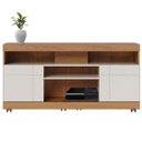 Ver imagem 1 de Rack Bancada para TV até 47" 2 Portas Tayara Freijó/Off White Matte