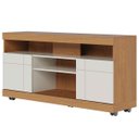 Ver imagem 3 de Rack Bancada para TV até 47" 2 Portas Tayara Freijó/Off White Matte