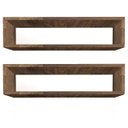 Ver imagem 1 de Kit 2 Nicho Retangular Madeirado 30x20x10p Mdf Decorativo